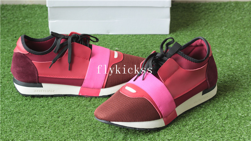 Balenciaga Race Runner Trainers Red Pink